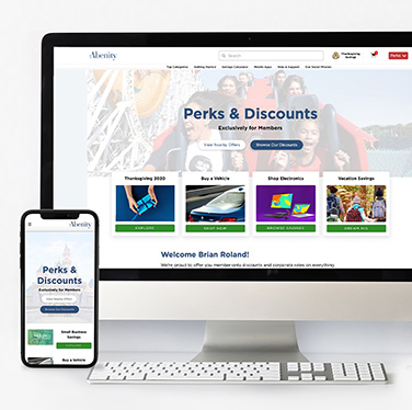 Abenity Perks Program Display on Monitor